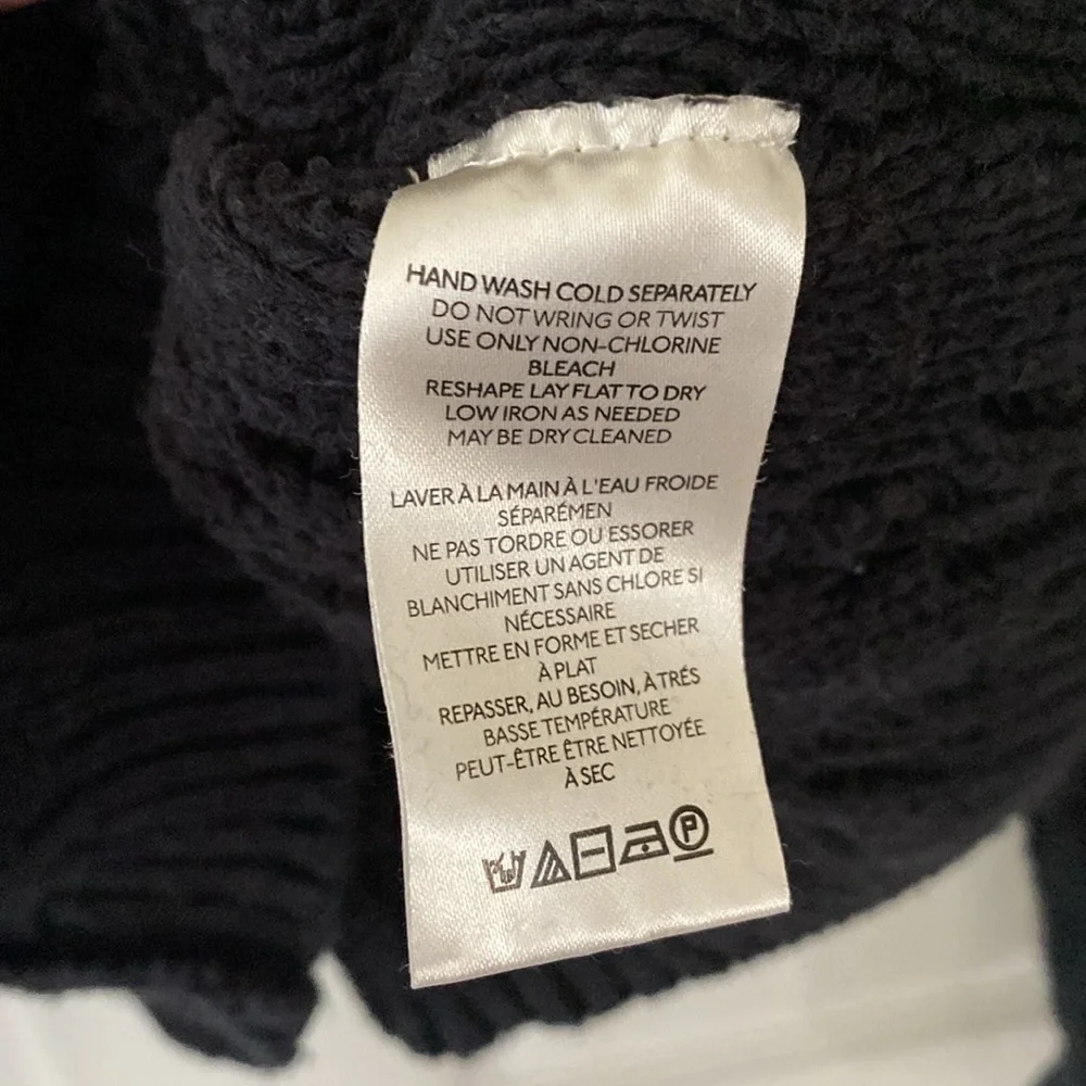 Free People Isla Cable Tunic Sweater Black Size Small - Picture 5 of 6